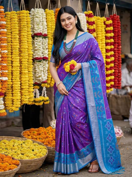 NAVYA SILK VOL 4 by SHREE SHYAM FASHION fancy designer Pochampalli Soft Silk fabric saree wholesale with Fancy latkan - wholesale export